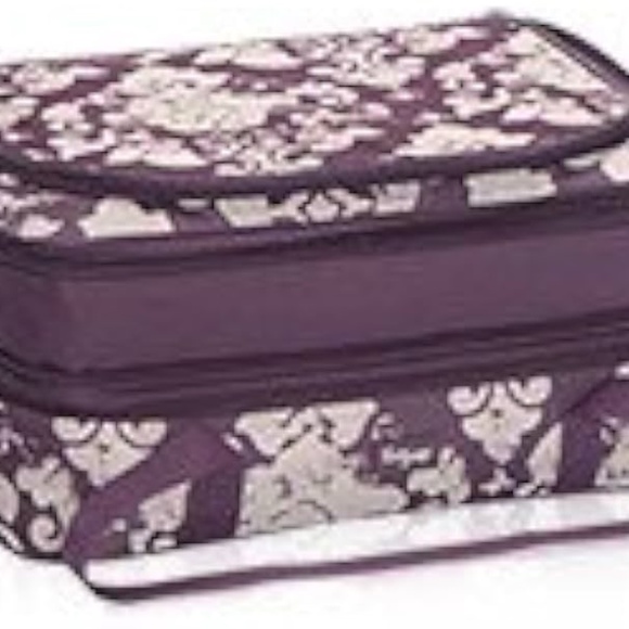 Thirty One Double Casserole Carrier Perfect Party Set w/ Tote Vintage Damask New - Picture 3 of 5